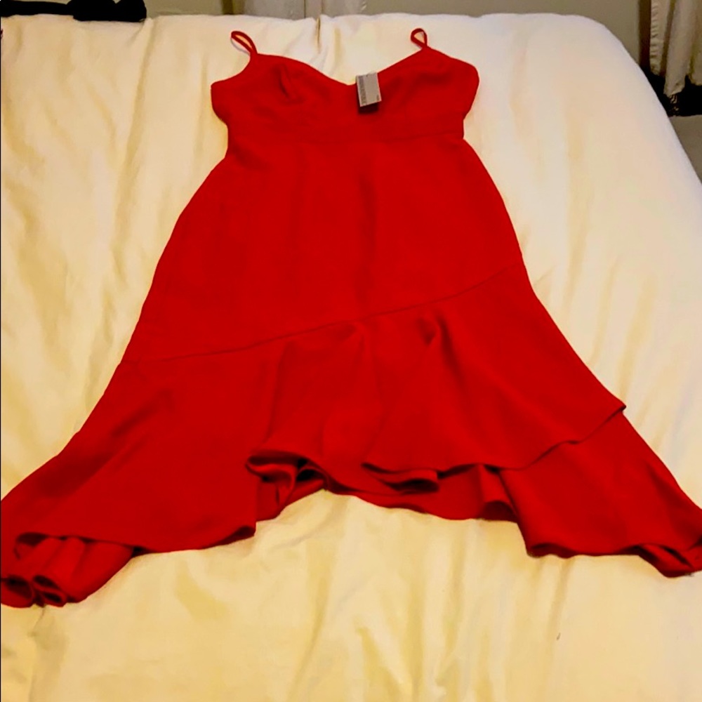 Banana Republic. Red cocktail dress.